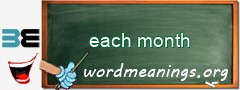 WordMeaning blackboard for each month